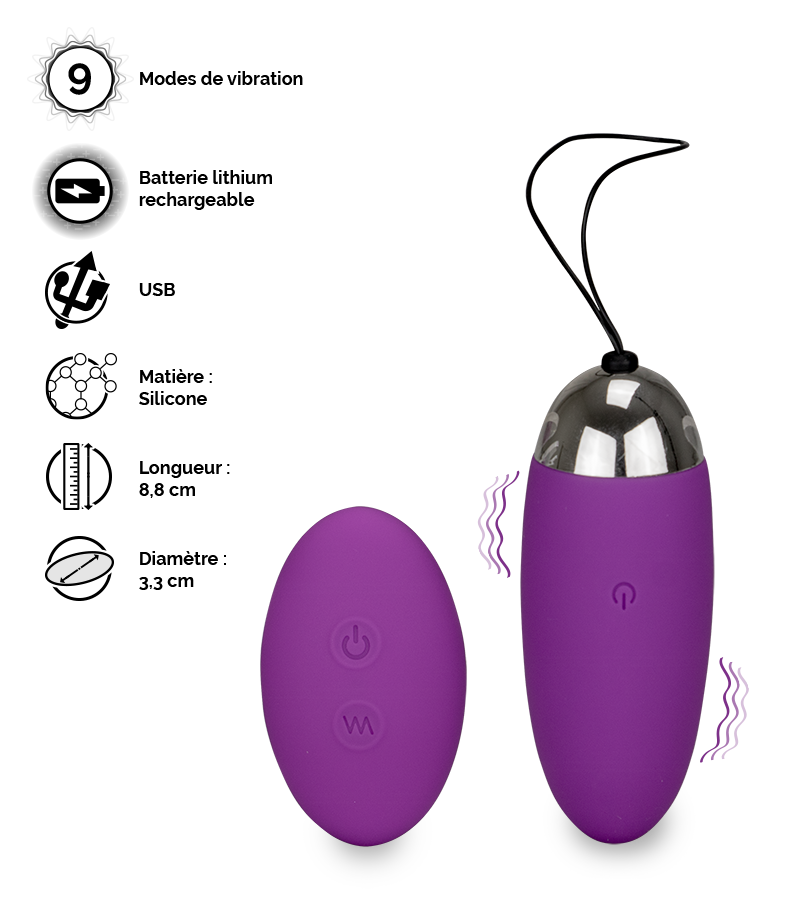 LOVE AND VIBES Oeuf Vibrant Télécommandé Ada 2 LOVE AND VIBES Oeuf Vibrant Télécommandé Ada – Image 2