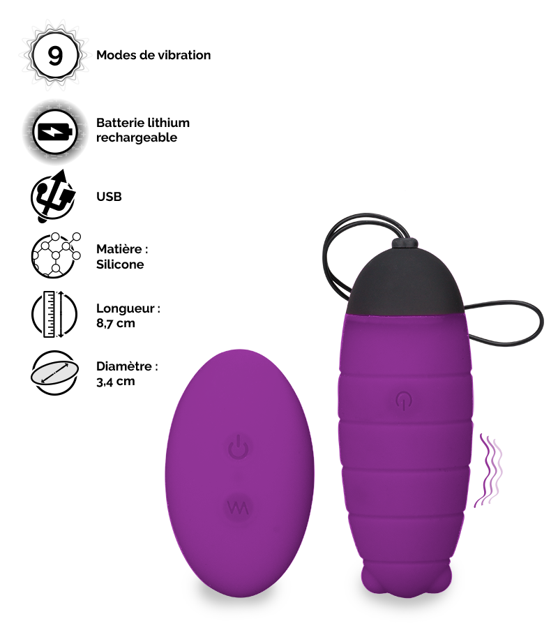 LOVE AND VIBES Oeuf Vibrant Télécommandé Baby Bee 2 LOVE AND VIBES Oeuf Vibrant Télécommandé Baby Bee – Image 2