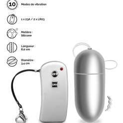 LOVE AND VIBES Oeuf Vibrant Télécommande Brava - L -Sextoys boutique oeuf vibrant telecommande brava l 29