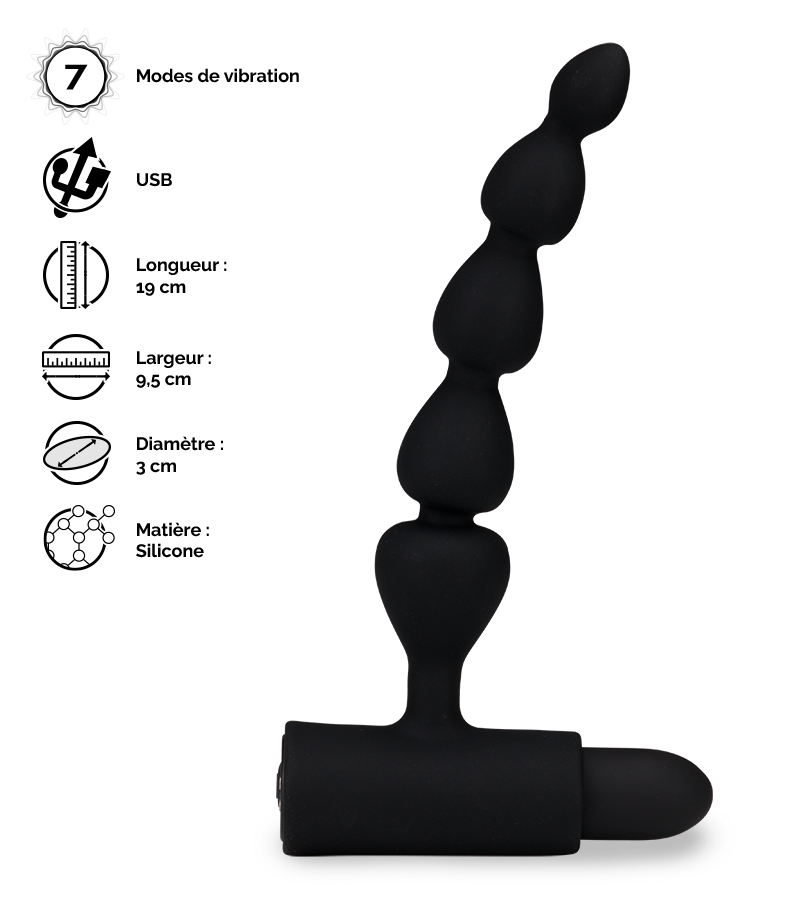 LOVE AND VIBES Plug Anal Chapelet Vibrant 5 Boules Bead 2 LOVE AND VIBES Plug Anal Chapelet Vibrant 5 Boules Bead – Image 2