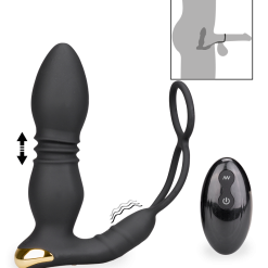 LOVE AND VIBES Plug Anal Va-et-vient Et Vibrations Avec Cockrings Luck