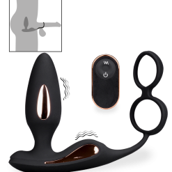 LOVE AND VIBES Plug Anal Vibrant Avec Double Anneau Cockring Domino
