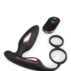 LOVE AND VIBES Plug Anal Vibrant Avec Double Anneau Cockring Domino -Sextoys boutique plug anal vibrant avec double anneau cockring domino 7