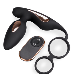 LOVE AND VIBES Plug Anal Vibrant Avec Double Anneau Cockring Domino -Sextoys boutique plug anal vibrant avec double anneau cockring domino 8