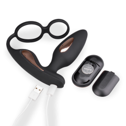 LOVE AND VIBES Plug Anal Vibrant Avec Double Anneau Cockring Domino -Sextoys boutique plug anal vibrant avec double anneau cockring domino 9