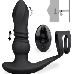 LOVE AND VIBES Plug Anal Vibrant Et Va-et-vient Avec Double Cockring Toronto