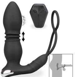 LOVE AND VIBES Plug Anal Vibrant Va-et-vient Avec Double Cockring Paolo