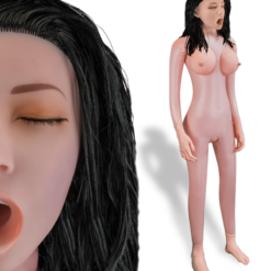 LOVE AND VIBES Poupée Brune Réaliste Gonflable Yeux Fermés Sandra