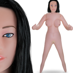 LOVE AND VIBES Poupée Gonflable Brune Réaliste Vibrante Visage 3D