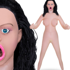 LOVE AND VIBES Poupée Gonflable Réaliste Bouche Gourmande Brune Inès