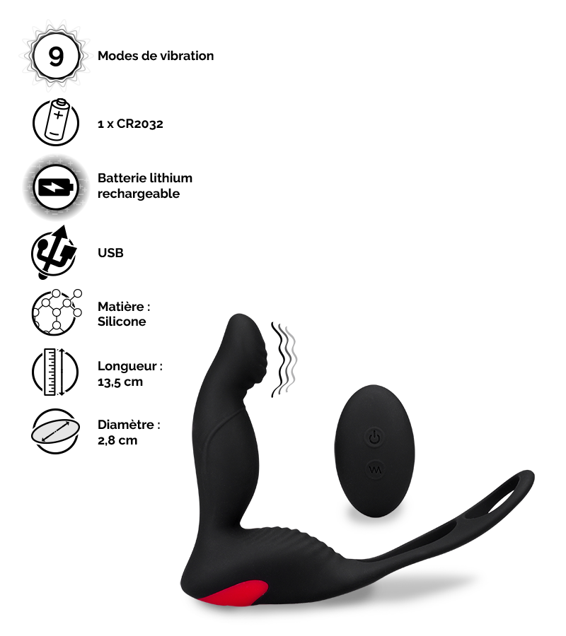 LOVE AND VIBES Stimulateur De Prostate Et Double Cockring Delight 2 LOVE AND VIBES Stimulateur De Prostate Et Double Cockring Delight – Image 2