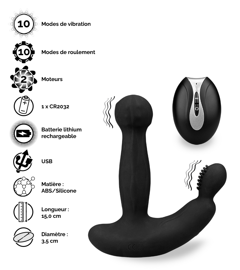 LOVE AND VIBES Stimulateur Prostatique Télécommandé Wow 2 LOVE AND VIBES Stimulateur Prostatique Télécommandé Wow – Image 2
