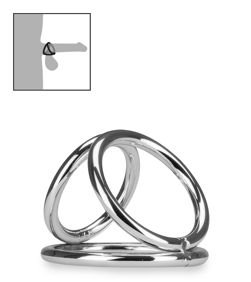 LOVE AND VIBES Triple Cockring En Inox Holdy 1 LOVE AND VIBES Triple Cockring En Inox Holdy