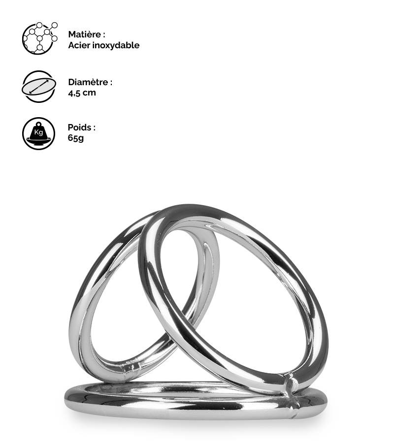 LOVE AND VIBES Triple Cockring En Inox Holdy 2 LOVE AND VIBES Triple Cockring En Inox Holdy – Image 2