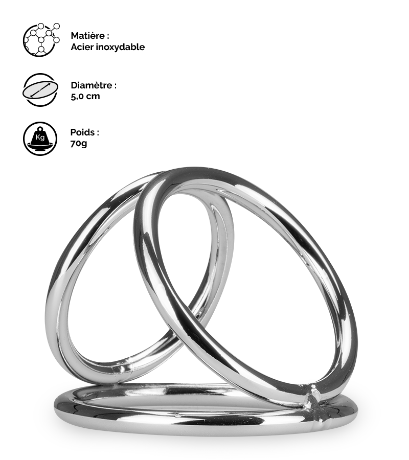 LOVE AND VIBES Triple Cockring En Inox Holdy 7 LOVE AND VIBES Triple Cockring En Inox Holdy – Image 7