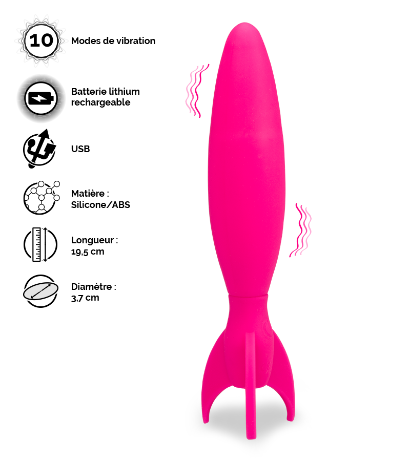 LOVE AND VIBES Vibromasseur 10 Modes Love Rocket 2 LOVE AND VIBES Vibromasseur 10 Modes Love Rocket – Image 2