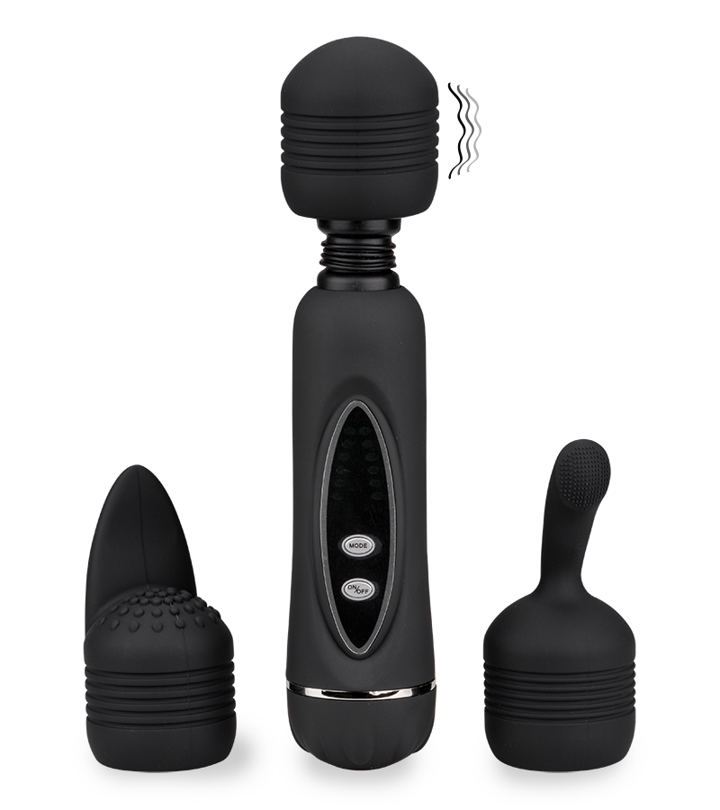 LOVE AND VIBES Vibromasseur Fantasy Wand 3 Embouts 1 LOVE AND VIBES Vibromasseur Fantasy Wand 3 Embouts