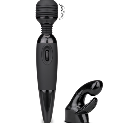 LOVE AND VIBES Vibromasseur Fantasy Wand Black 2 Embouts