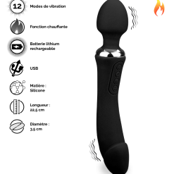 LOVE AND VIBES Vibromasseur Wand 2-en-1 Chauffant Treat -Sextoys boutique vibromasseur wand 2 en 1 chauffant treat 11